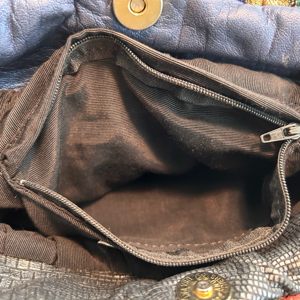 Vintage 80’s Rita Diana Mylinka Skyrocket Drawstring Leather Embellished Purse - Picture 9 of 10